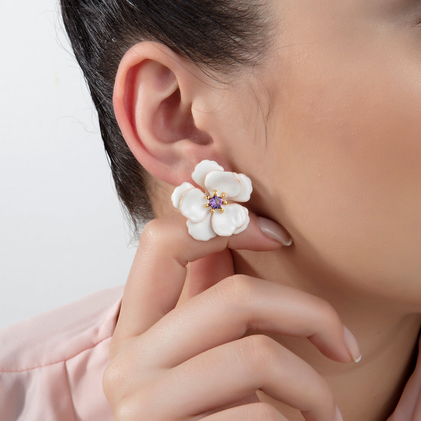 Viola Flower Earrings