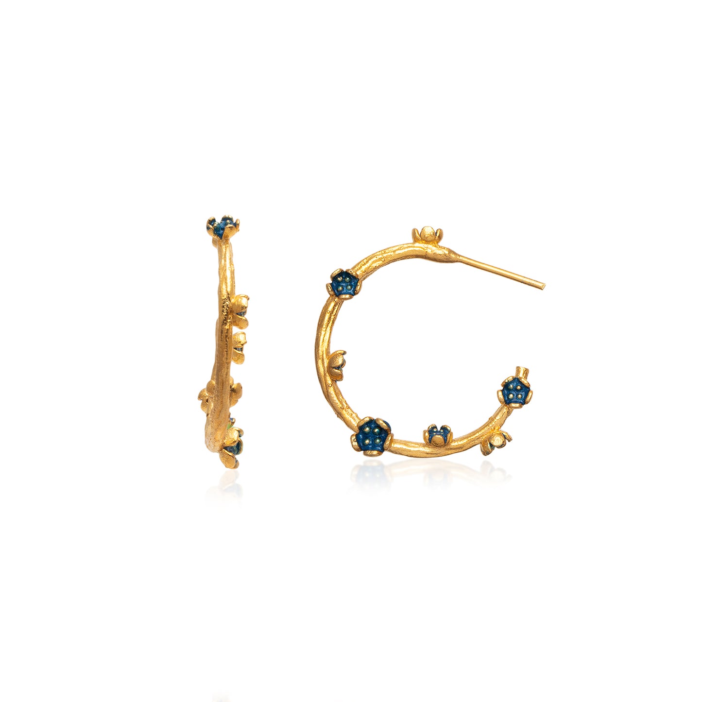 Small Flower Hoop Earrings