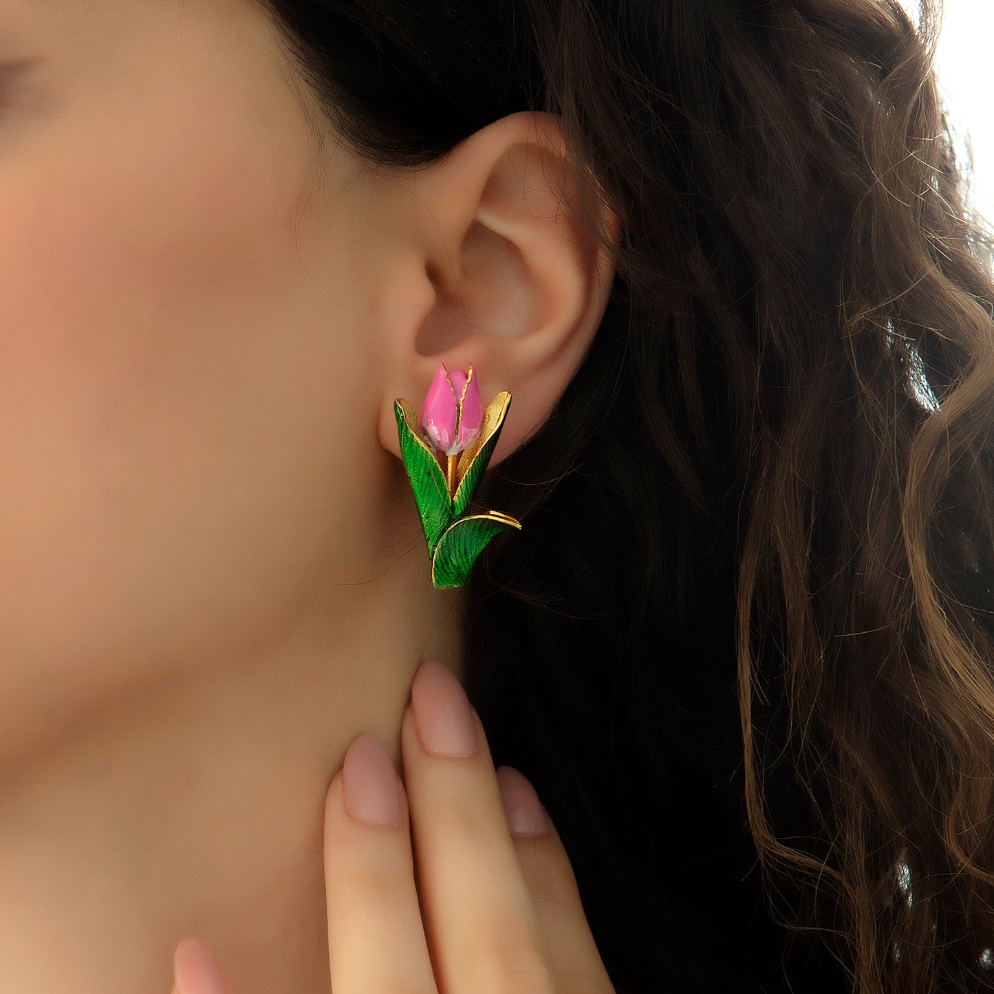 Tulip Çiçek Küpe