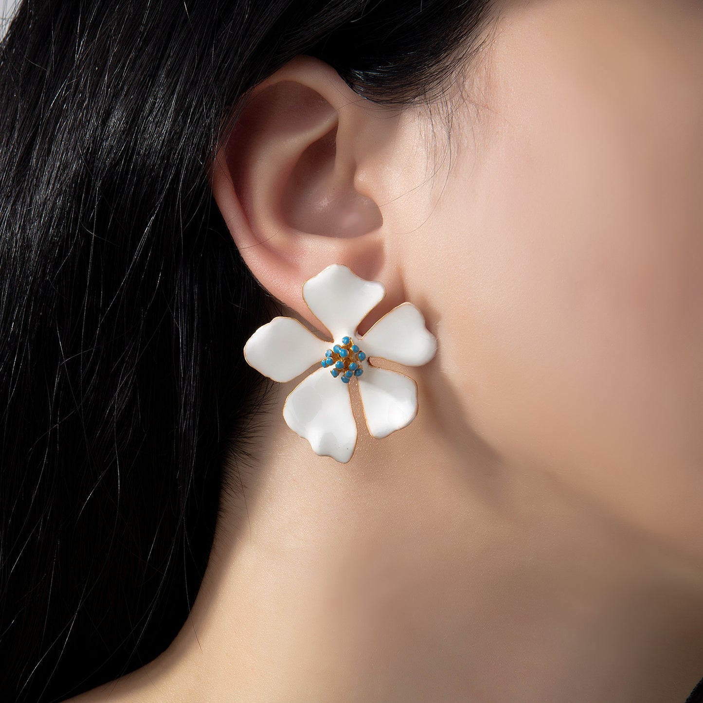 Wild Rose Flower Earrings