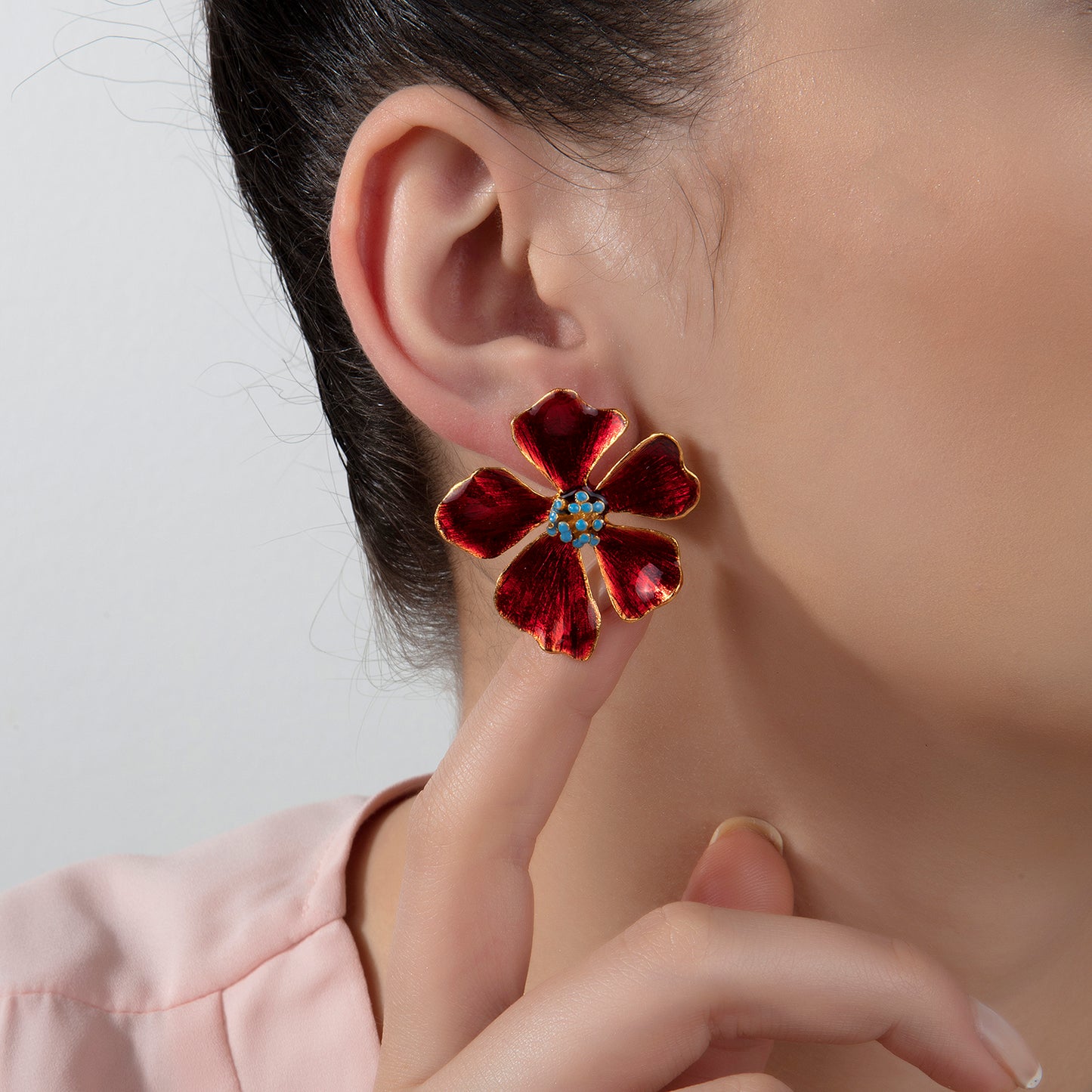 Wild Rose Flower Earrings