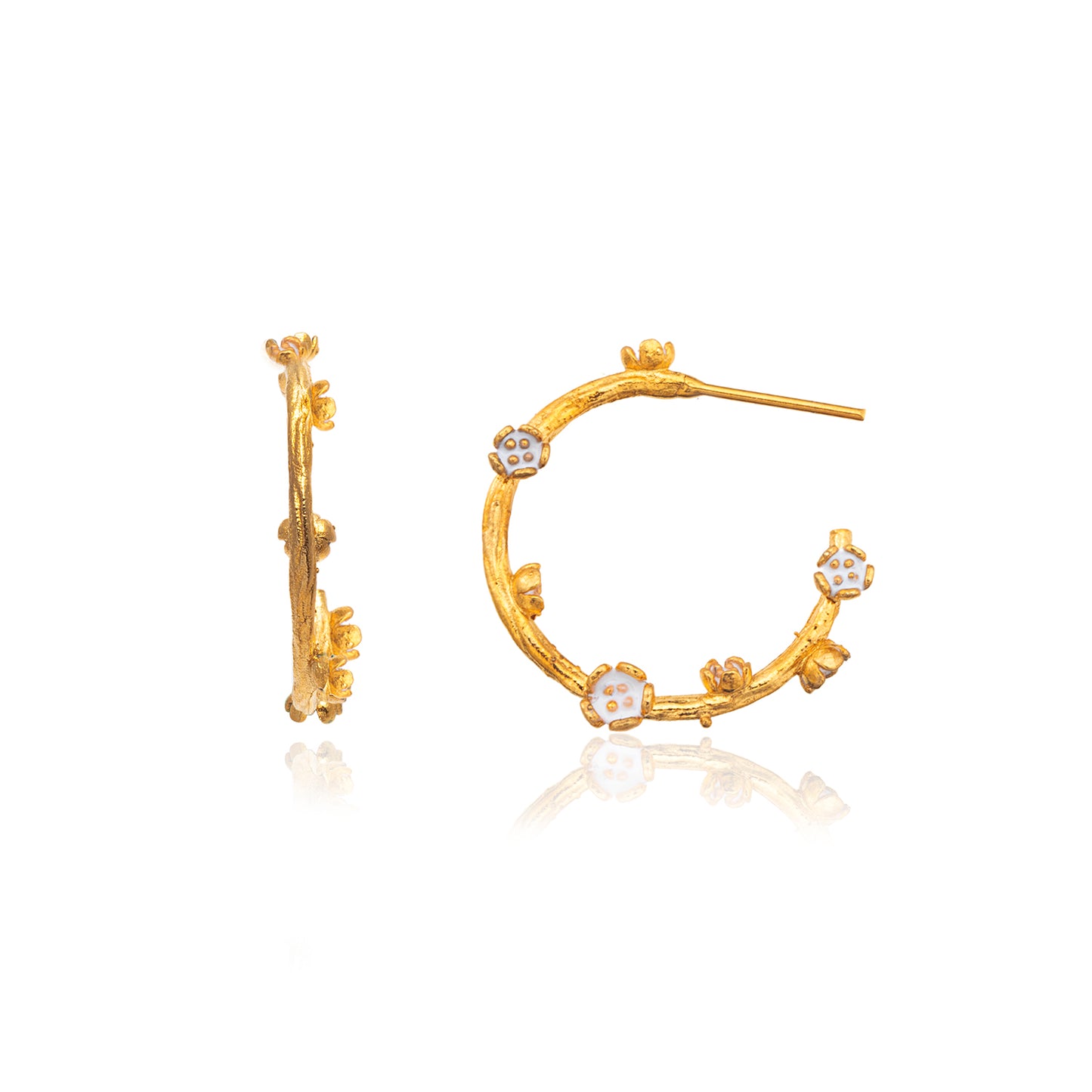 Small Flower Hoop Earrings