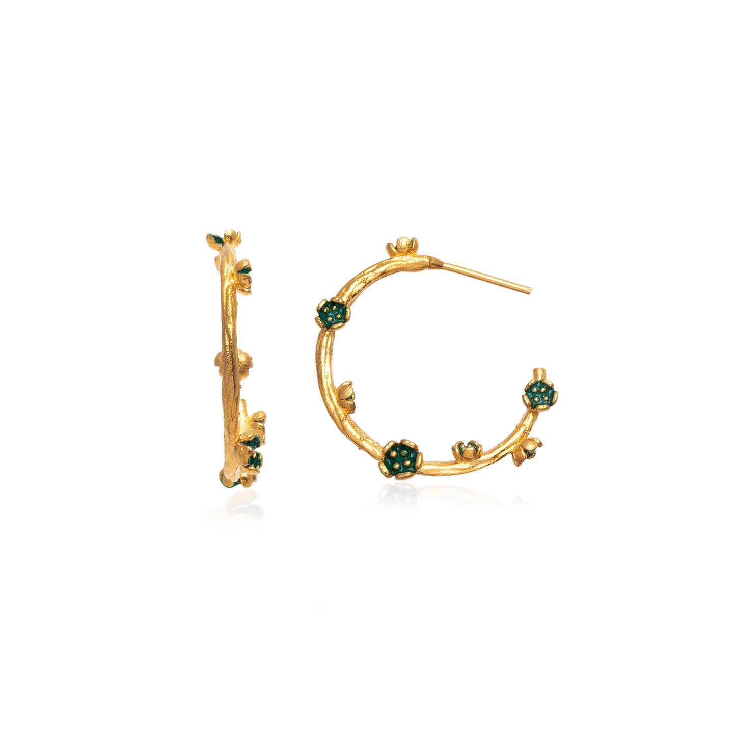 Small Flower Hoop Earrings