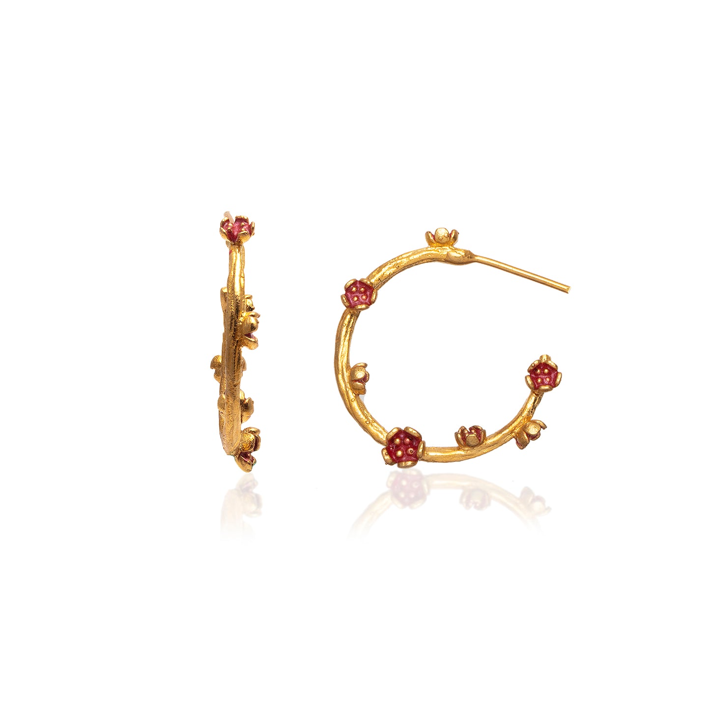 Small Flower Hoop Earrings