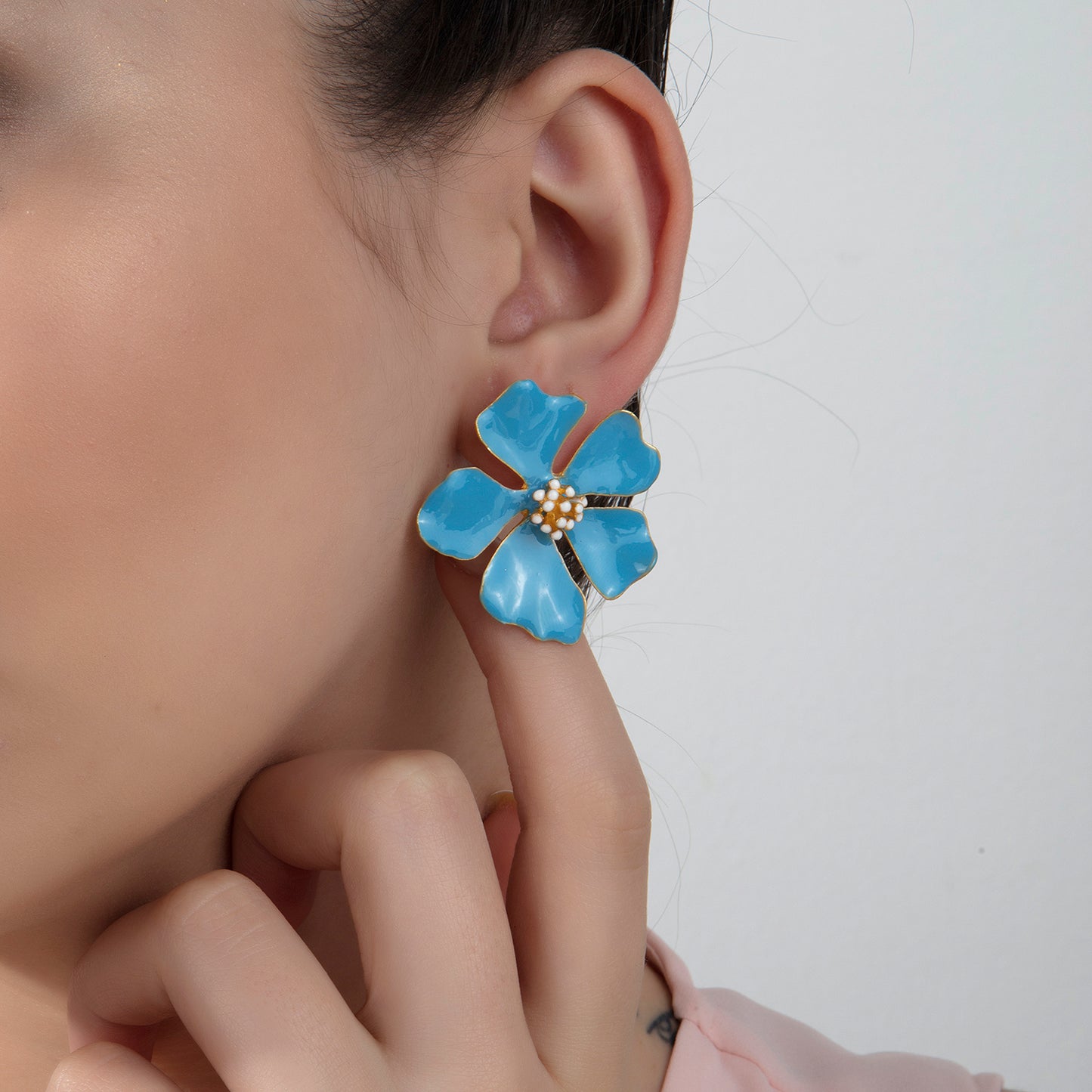 Wild Rose Flower Earrings