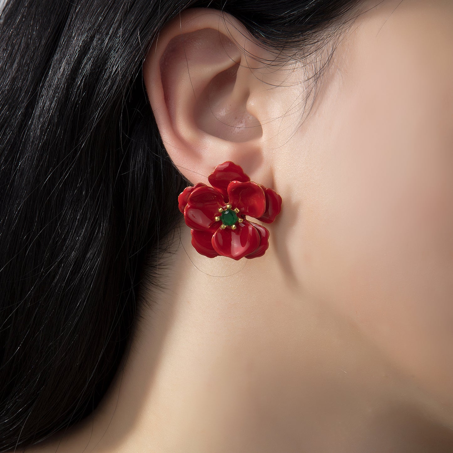 Viola Flower Earrings
