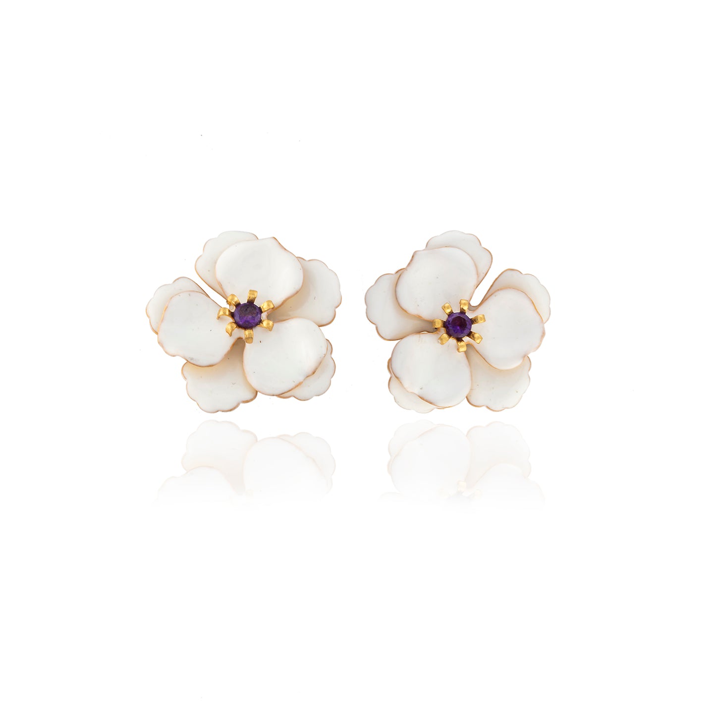 Viola Flower Earrings