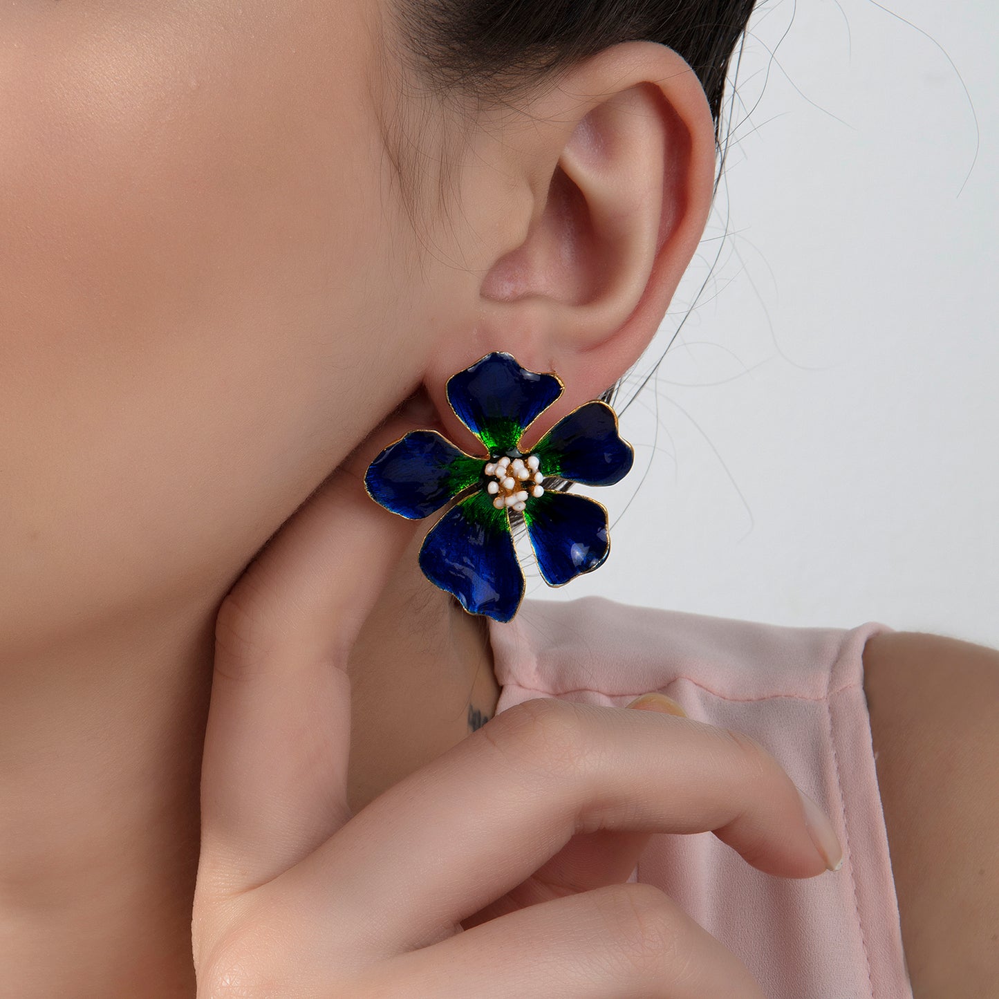 Wild Rose Flower Earrings