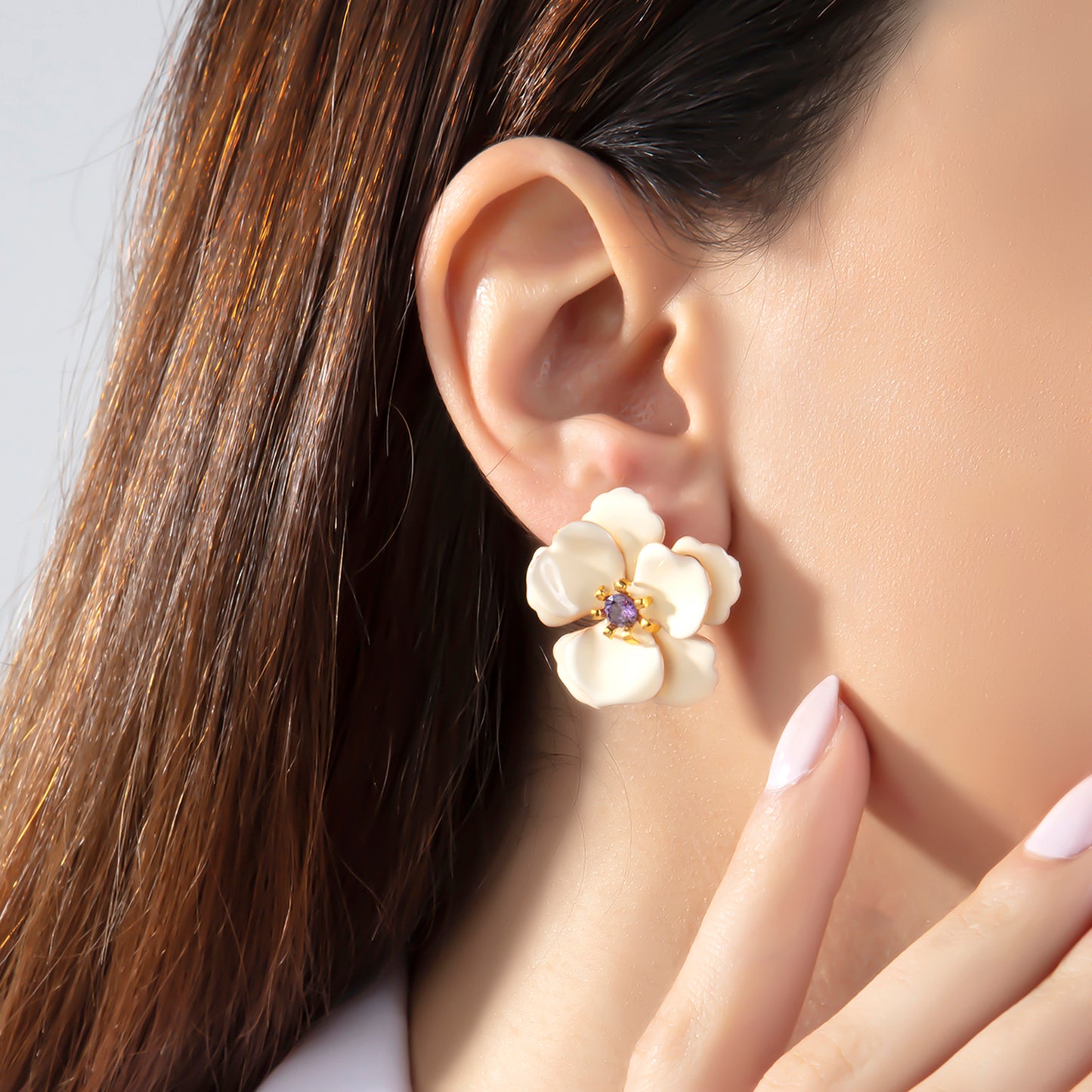 Viola Flower Earrings