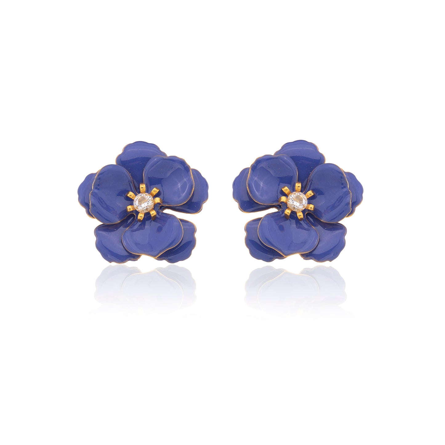 Viola Flower Earrings