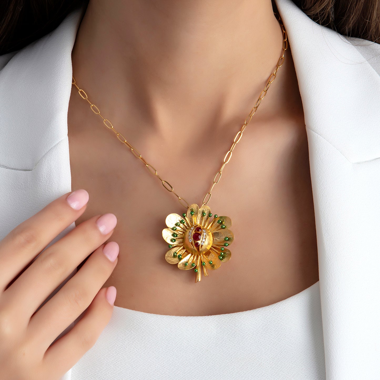 Antique Çiçek Kolye