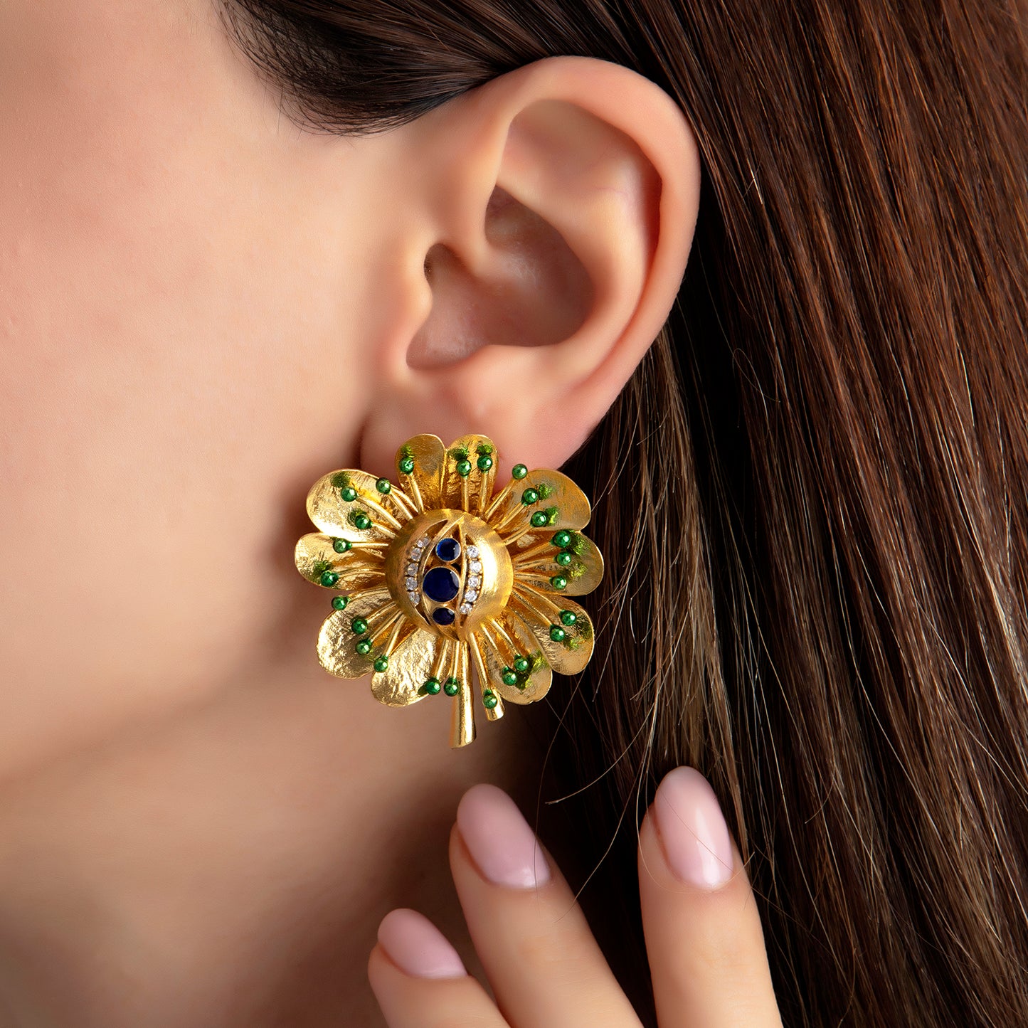 Antique Çiçek Küpe