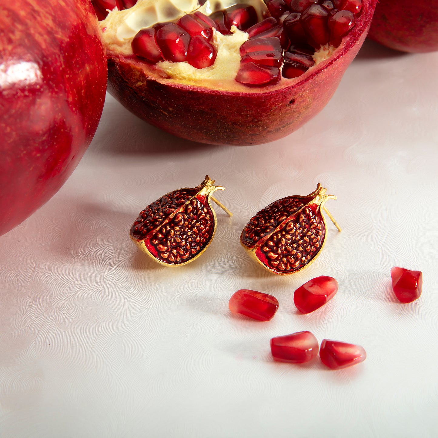 Pomegranate Slice Küpe