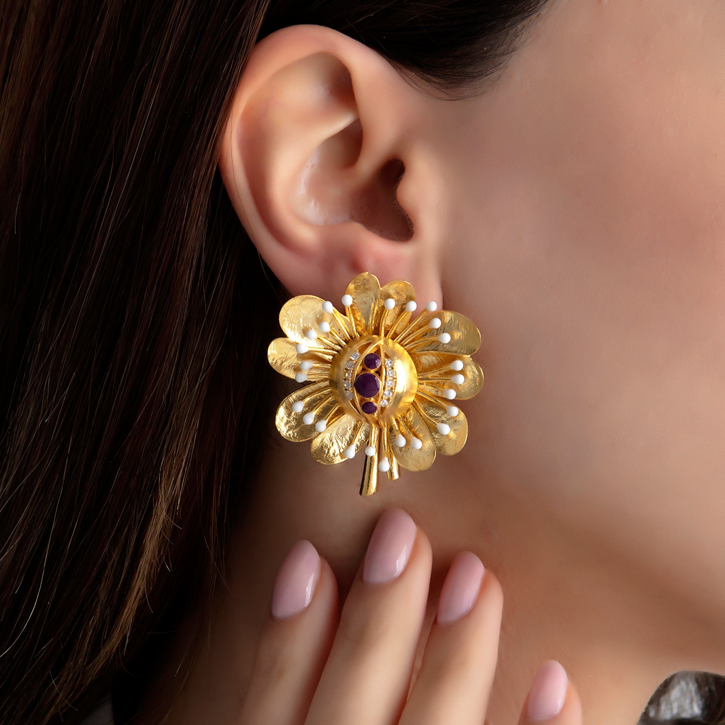 Antique Çiçek Küpe